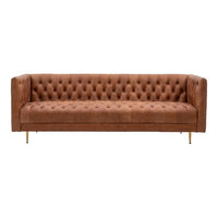 Gallery Interiors Daldo Sofa in Antique Brown Leather