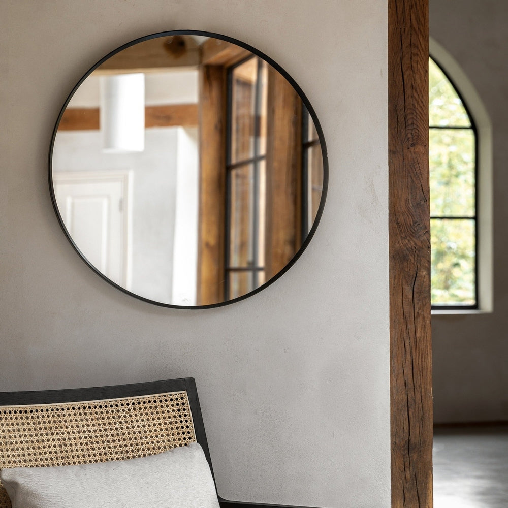 Aegis Round Mirror - Black GalleryDirect 3