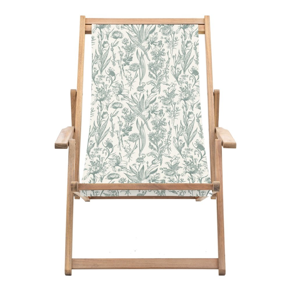 Gallery Interiors Outdoor Cino Deck Chair in Verde Flora
