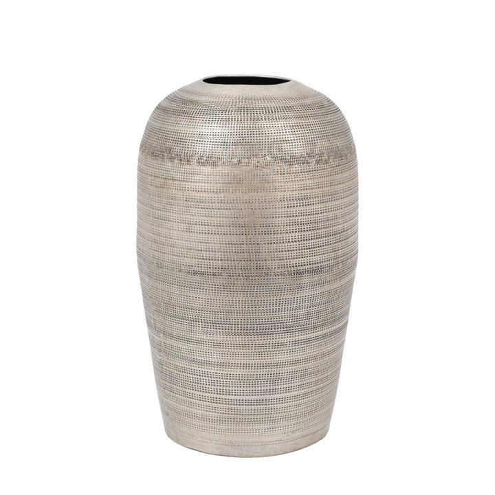 Zahara Hammered Metal Vase - Antique Silver GalleryDirect 1