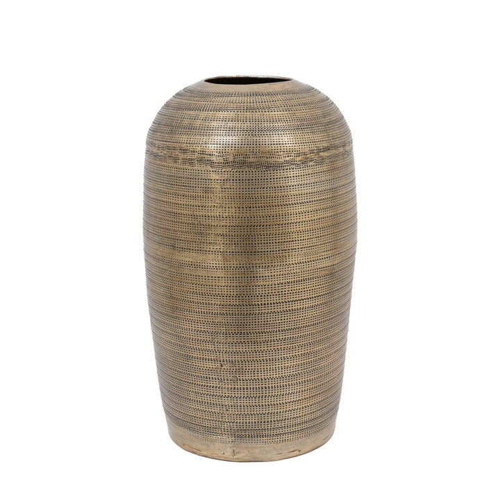 Zahara Hammered Metal Vase - Antique Brass GalleryDirect 1