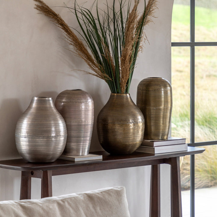 Zahara Hammered Metal Vase - Antique Brass GalleryDirect 4