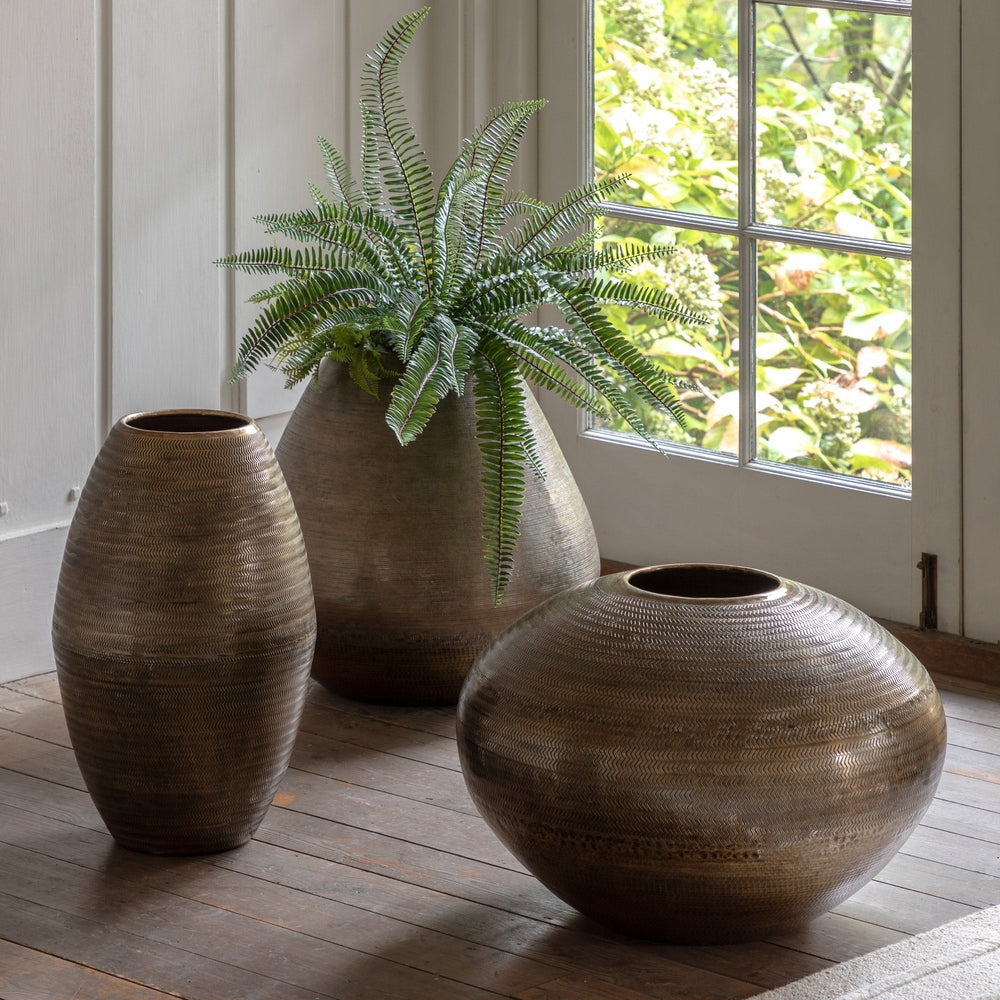 Artistic Aluminium Vase - Antique Brass GalleryDirect 2