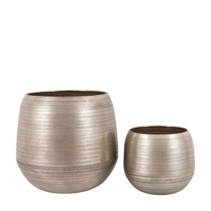 Chatai Set of 2 Planters - Antique Silver GalleryDirect 1