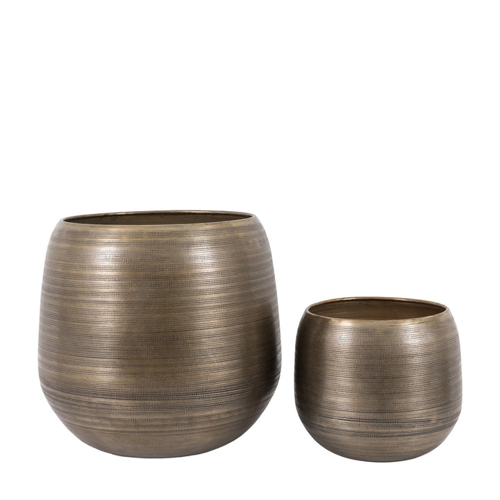 Chatai Set of 2 Planters - Antique Brass GalleryDirect 1
