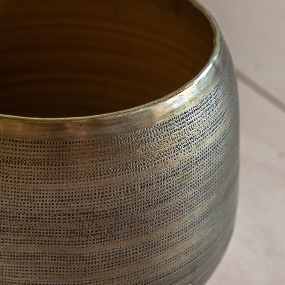Chatai Set of 2 Planters - Antique Brass GalleryDirect 3