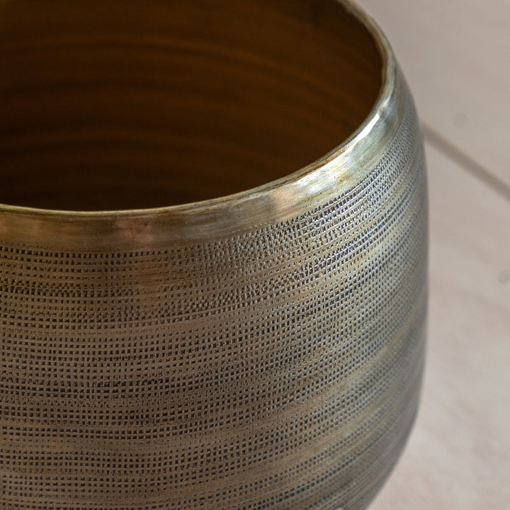 Chatai Set of 2 Planters - Antique Brass GalleryDirect 3