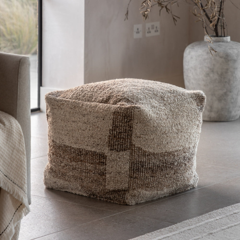 Herning Tonal Pouffe - Natural | Outlet Olivia's 2
