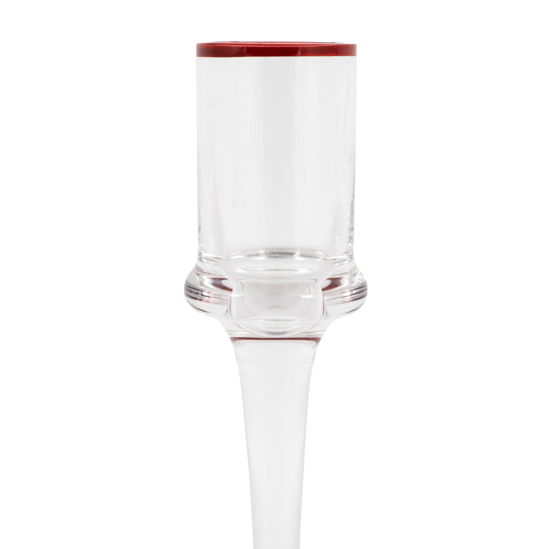 Red Rim Glass Candle Stick Set of 2 GalleryDirect 6