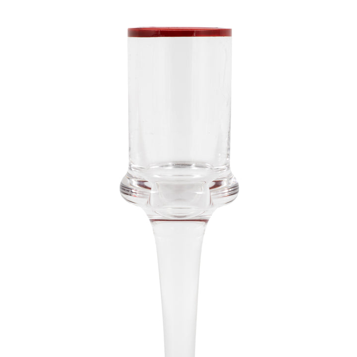 Red Rim Glass Candle Stick Set of 2 GalleryDirect 6