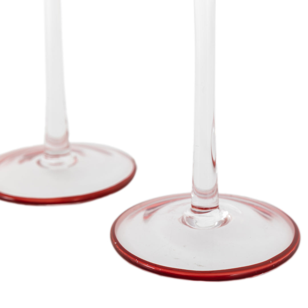 Red Rim Glass Candle Stick Set of 2 GalleryDirect 5