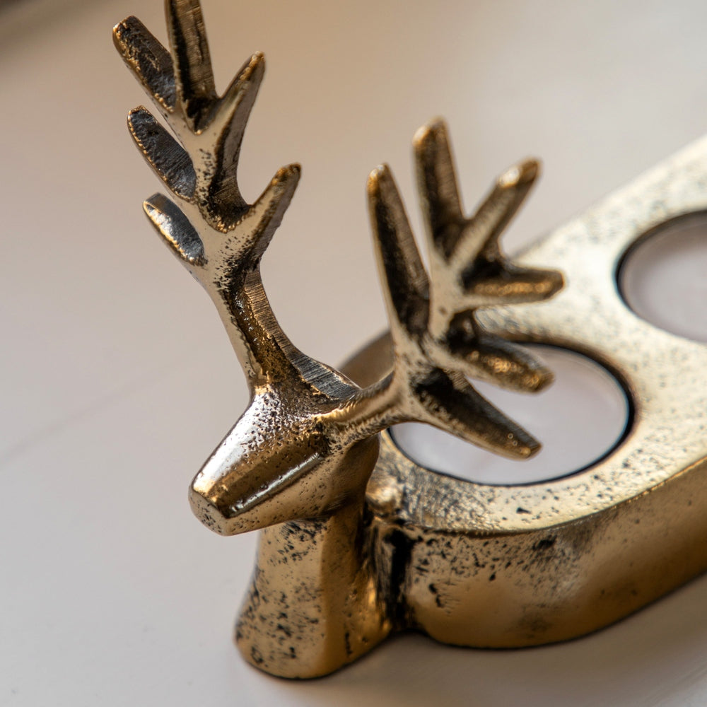 Stag Trio Tealight Holder - Gold GalleryDirect 3