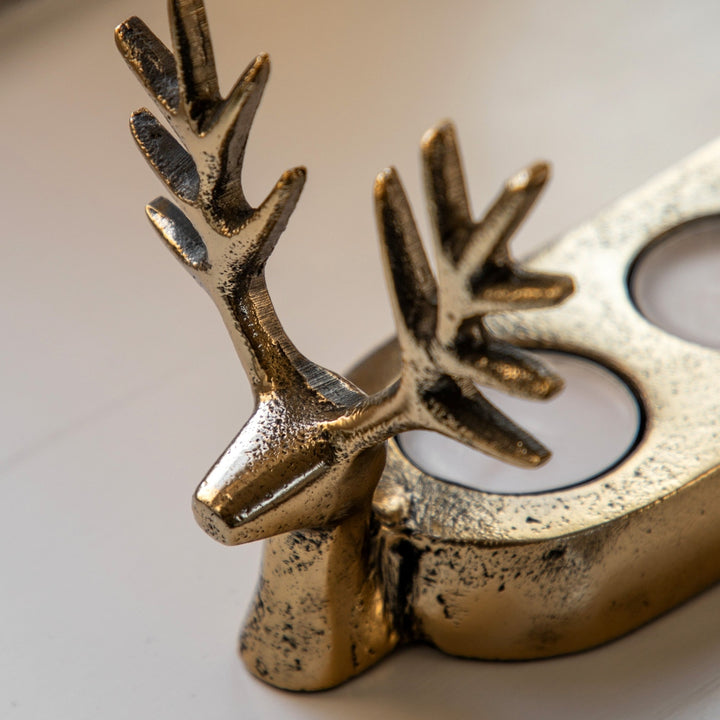 Stag Trio Tealight Holder - Gold GalleryDirect 3