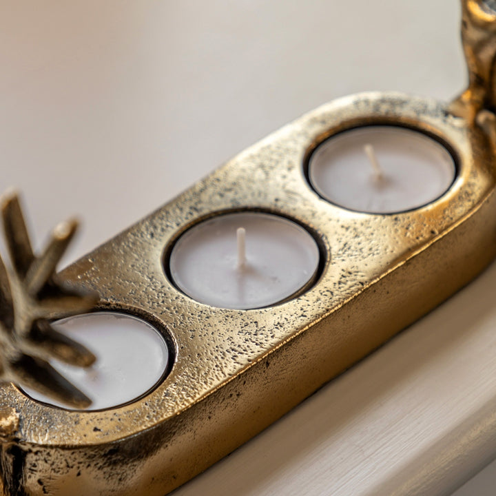 Stag Trio Tealight Holder - Gold GalleryDirect 10