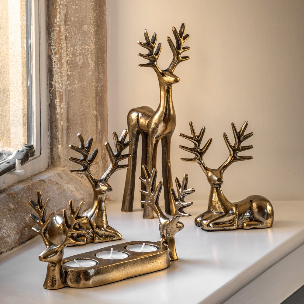 Stag Trio Tealight Holder - Gold GalleryDirect 9