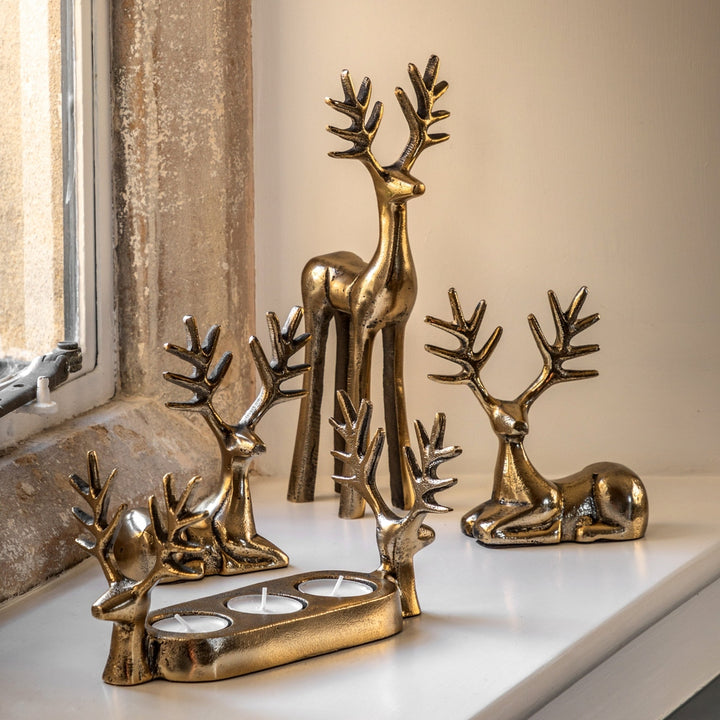 Stag Trio Tealight Holder - Gold GalleryDirect 9