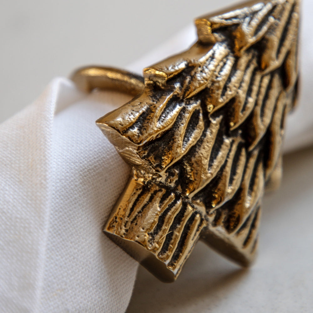 Christmas Tree Napkin Ring Set of 4 - Gold GalleryDirect 7
