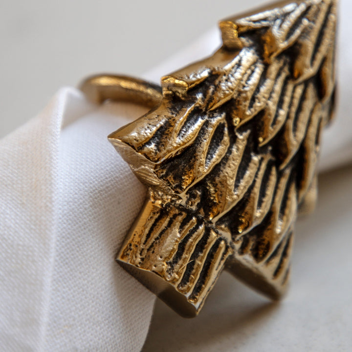 Christmas Tree Napkin Ring Set of 4 - Gold GalleryDirect 7