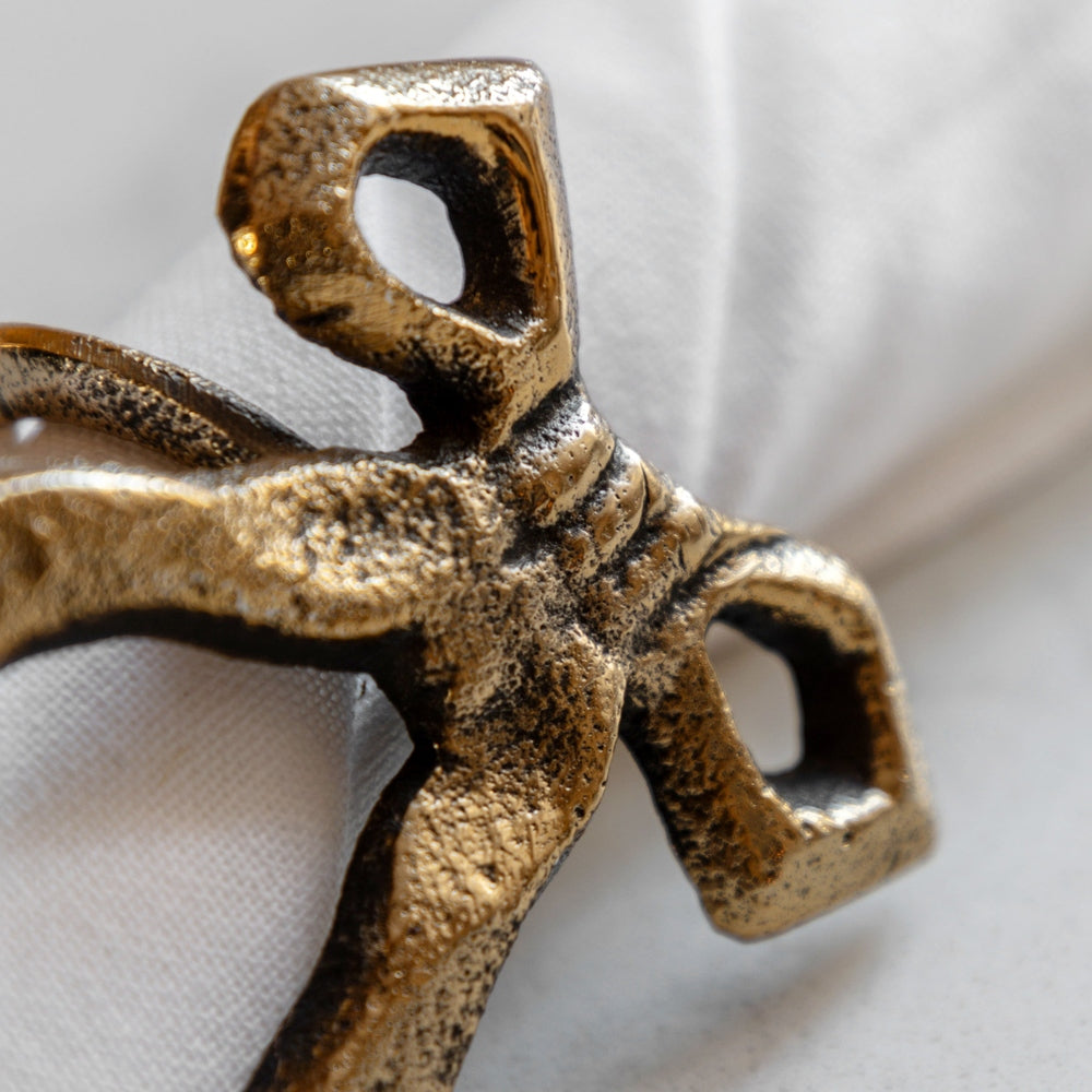 Bow Napkin Ring Set of 4 - Antique Gold GalleryDirect 3