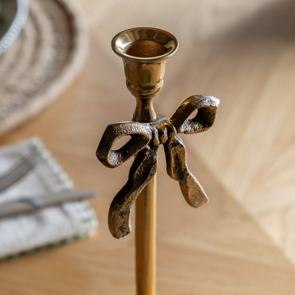 Bow Dinner Candle Holder - Gold GalleryDirect 4
