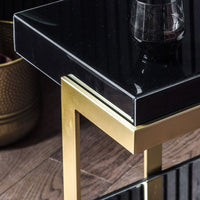 Gallery Interiors Ardella Side Table in Black