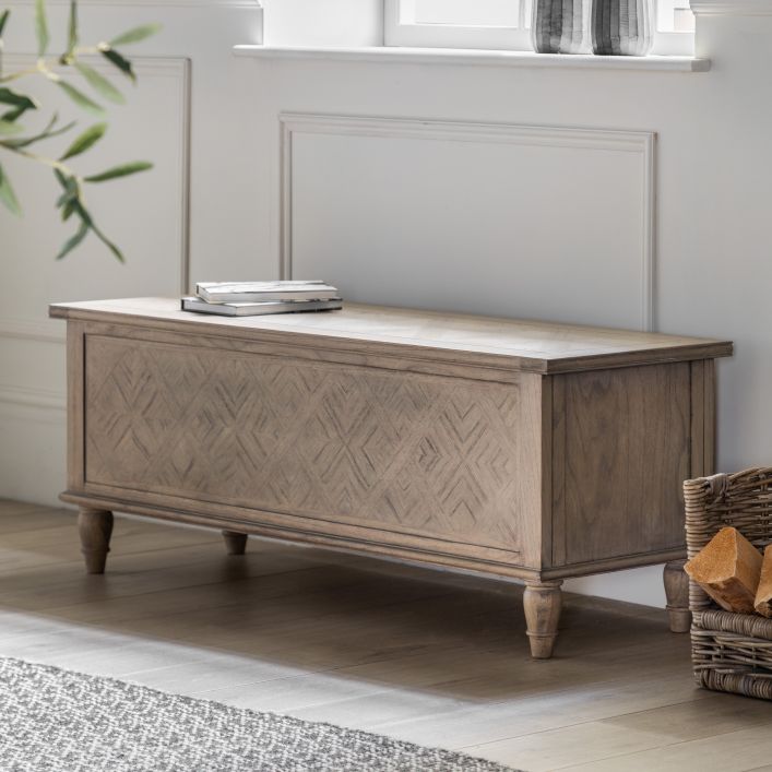 Gallery Interiors Mustique Hall Bench Chest in Natural