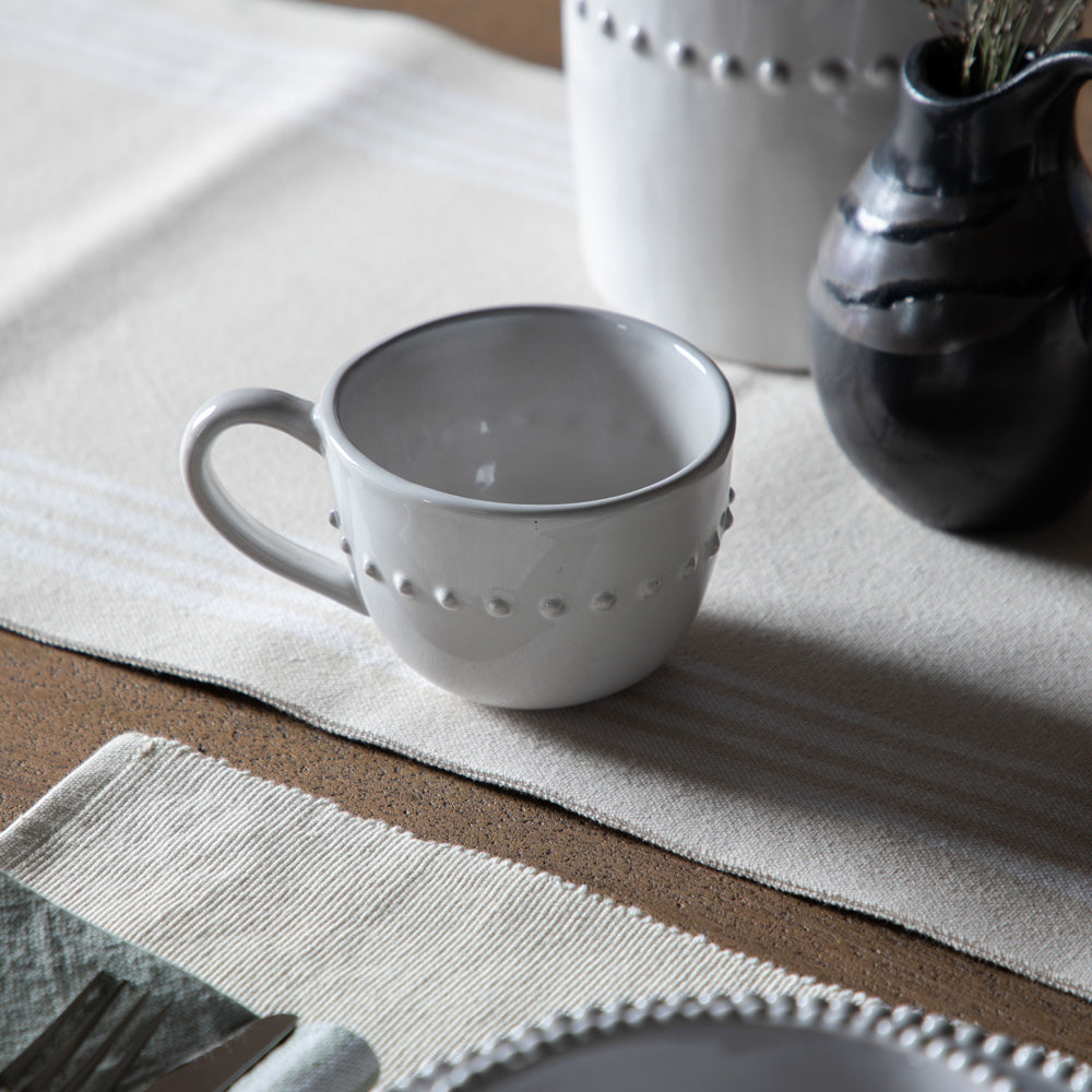 Set of 4 Alon Organic Beaded Mug White | Outlet