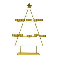 Gallery Interiors Xmas Tree Tealight Holder in Gold