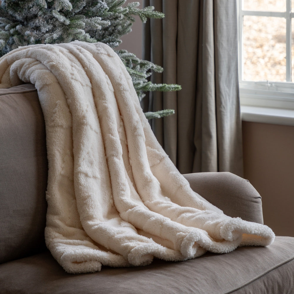 Deco Luxe Christmas Tree Sherpa Throw GalleryDirect 1