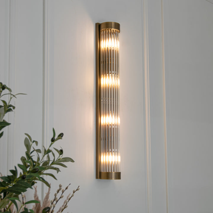Nasir Long Wall Lamp - Antique Brass