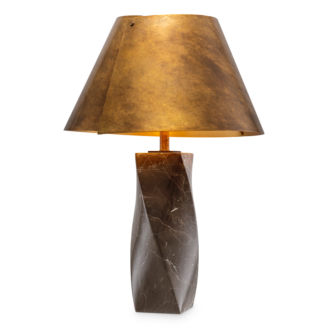 Camelia Table Lamp - Coffee Marble