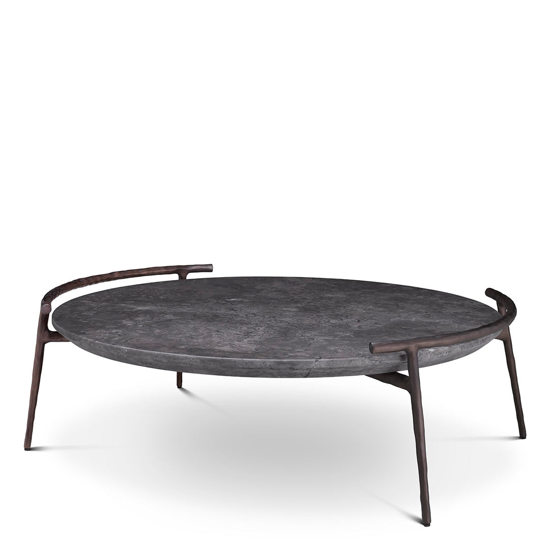 Arca Grey Marble Coffee Table - Bronze