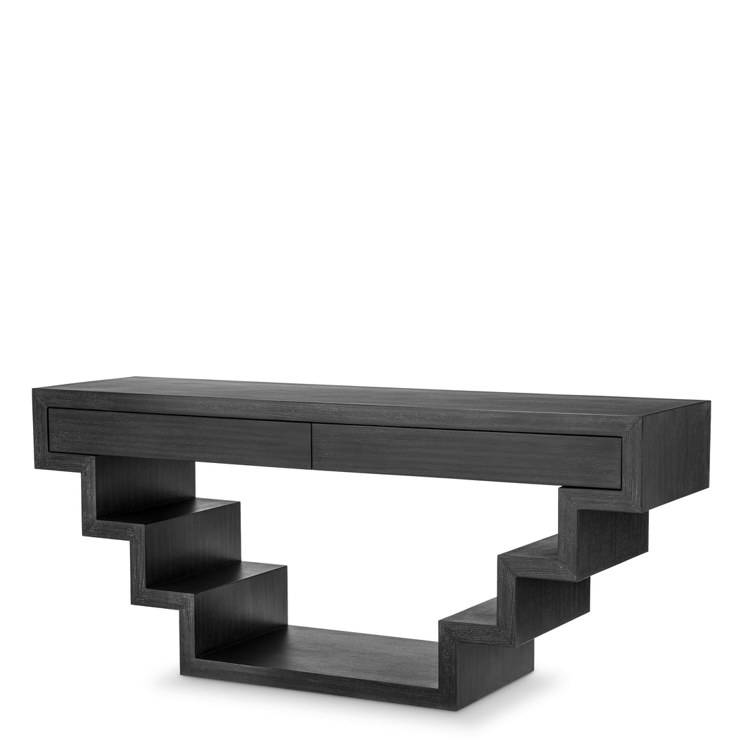 Rialto Oak Veneer Console Table - Charcoal Grey