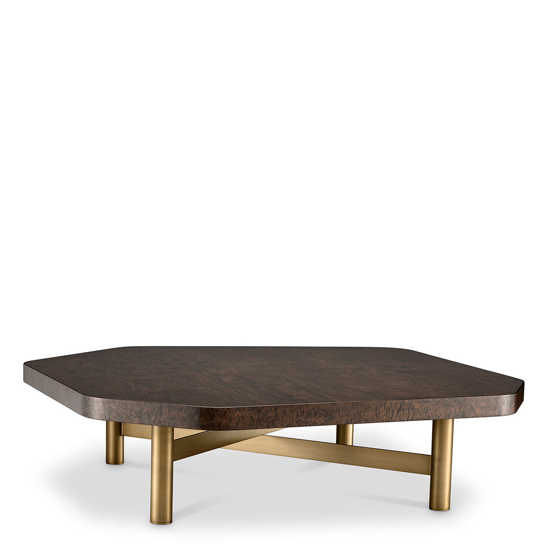 Oracle Maple Veneer Coffee Table - Brushed Brass