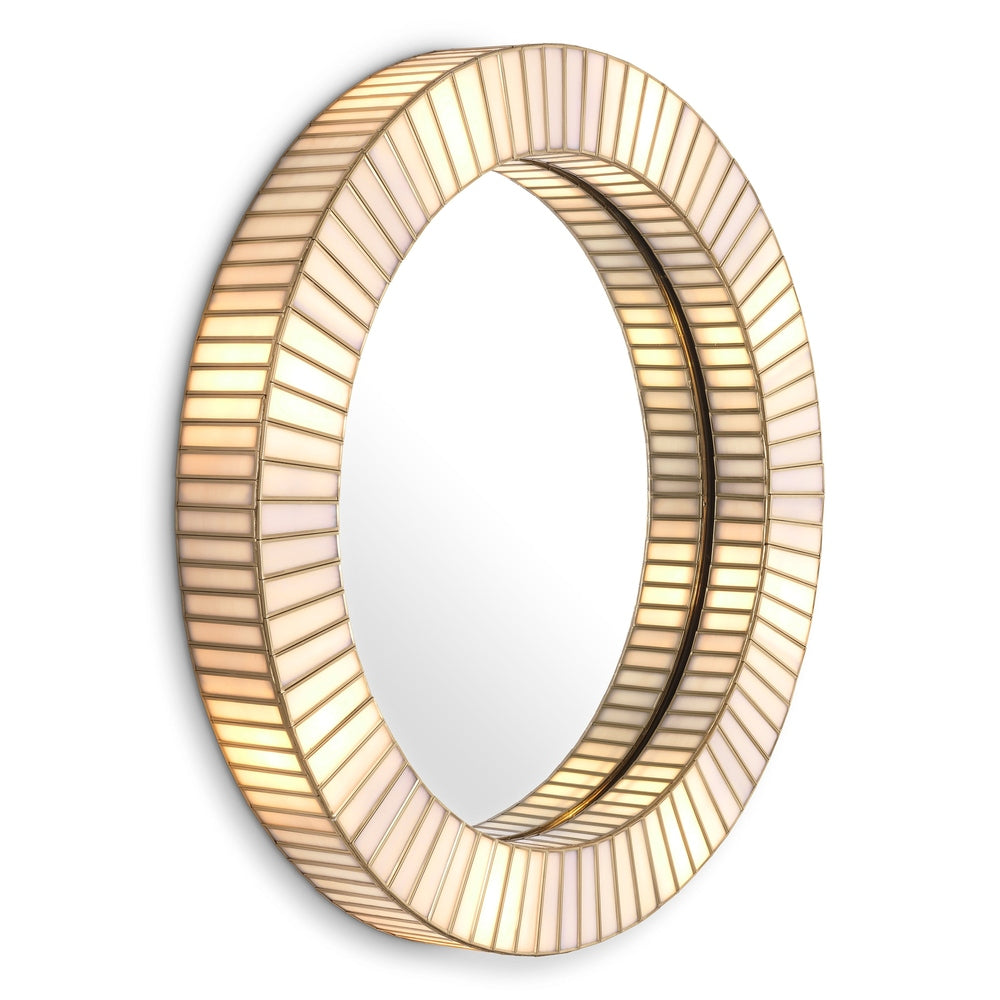 Monari Mirror With Light - Antique Brass