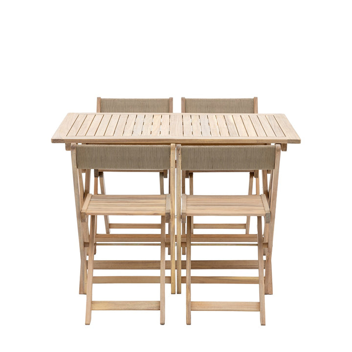 Lindos Acacia Folding Dining Set - Natural GalleryDirect 1