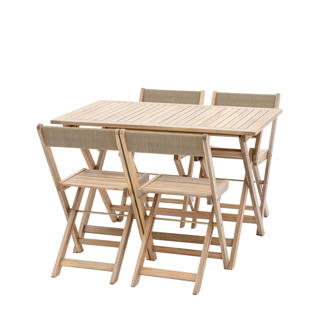 Lindos Acacia Folding Dining Set - Natural GalleryDirect 5