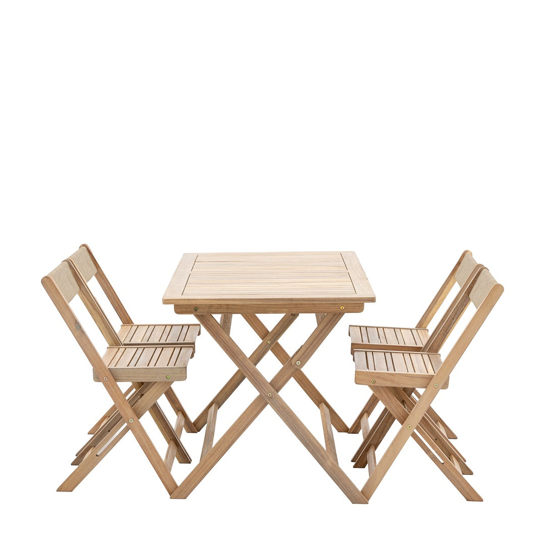 Lindos Acacia Folding Dining Set - Natural GalleryDirect 6