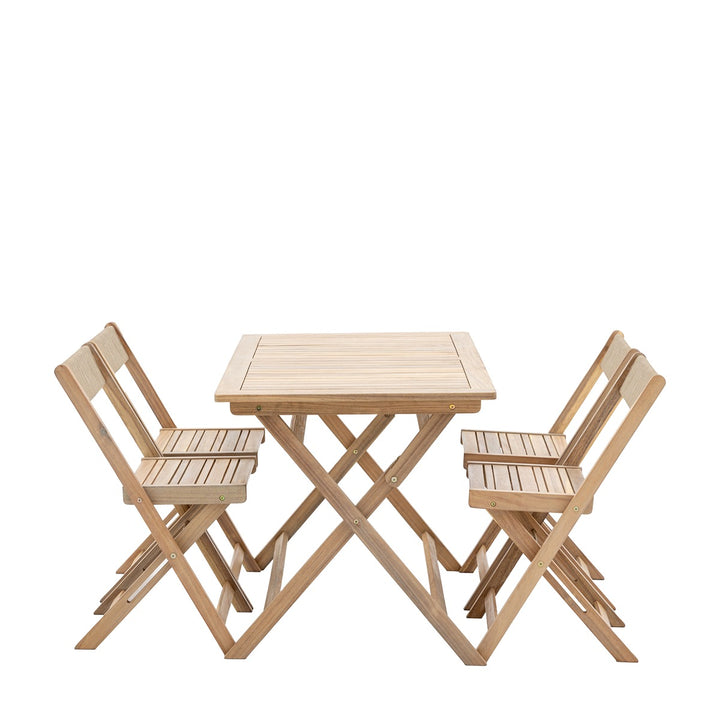 Lindos Acacia Folding Dining Set - Natural GalleryDirect 6
