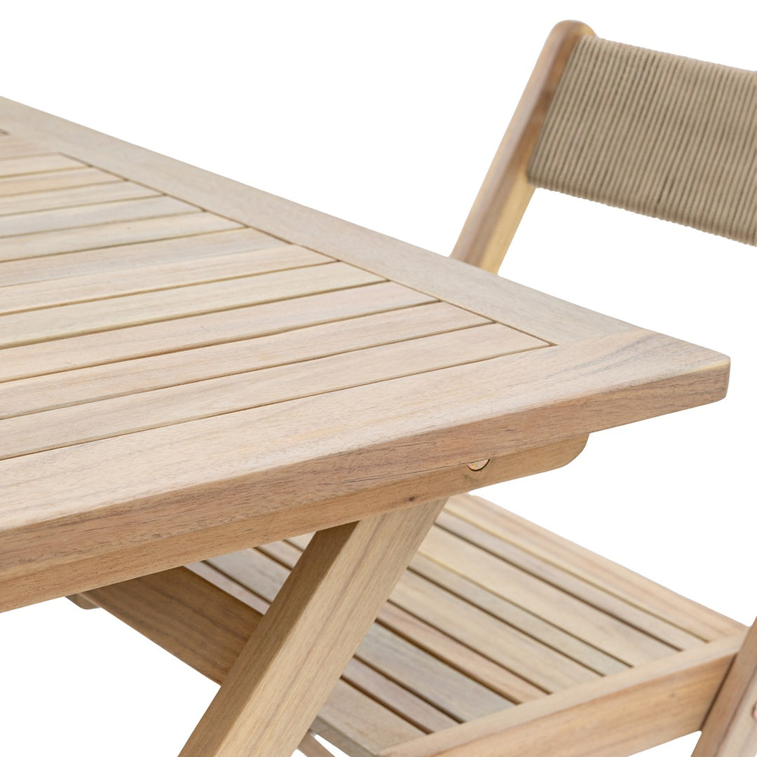 Lindos Acacia Folding Dining Set - Natural GalleryDirect 8
