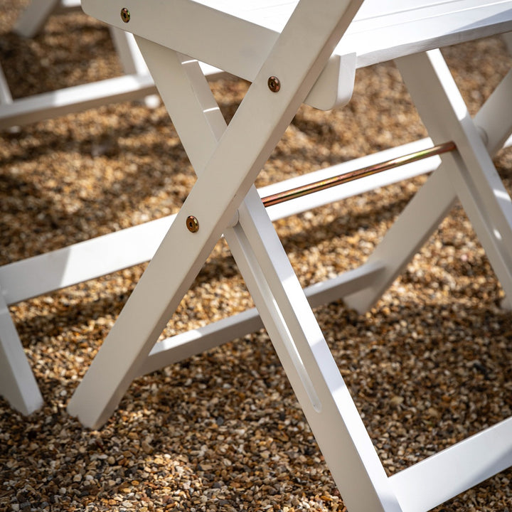 Lindos Acacia Folding Dining Set - White GalleryDirect 4
