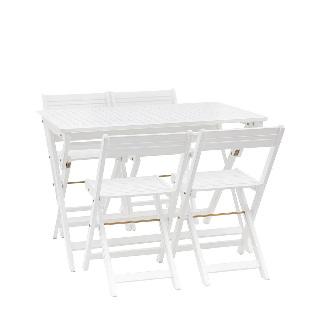 Lindos Acacia Folding Dining Set - White GalleryDirect 8