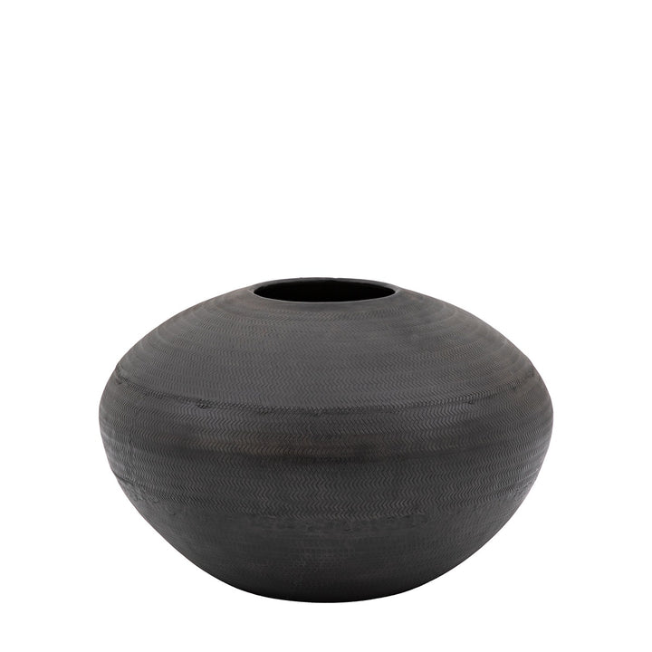 Artistic Aluminium Wide Vase - Black GalleryDirect 1