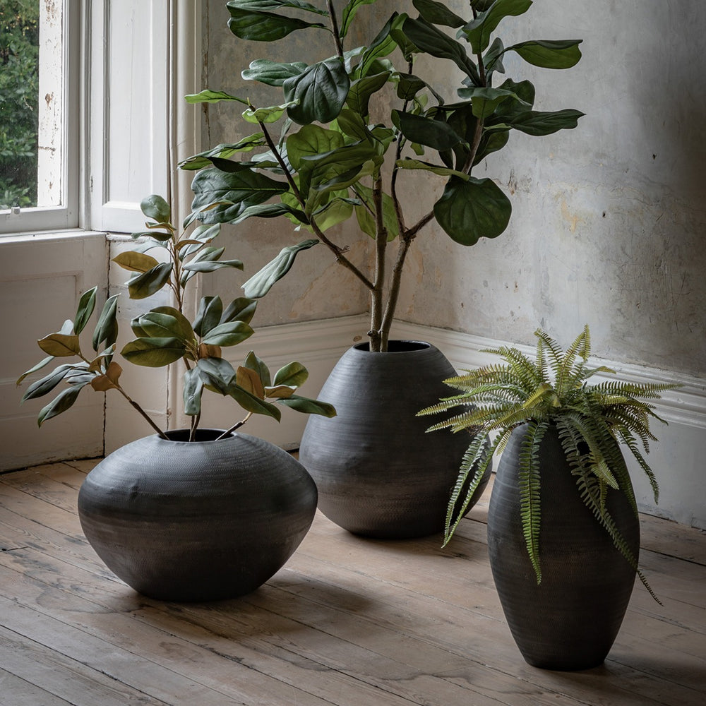 Artistic Aluminium Wide Vase - Black GalleryDirect 2