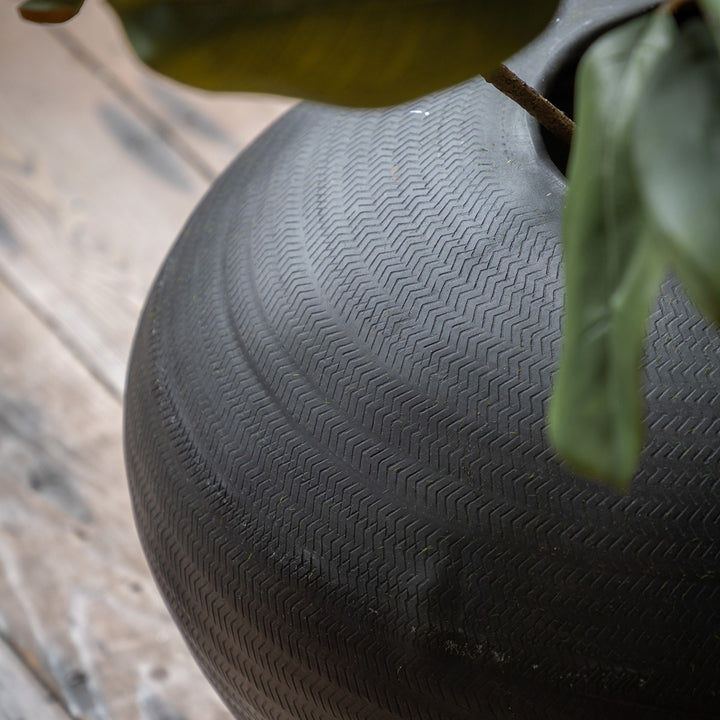 Artistic Aluminium Wide Vase - Black GalleryDirect 3
