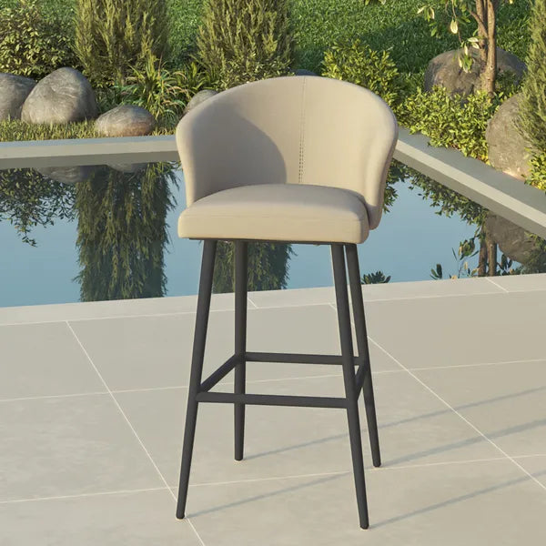 Maze Outdoor Zen Bar Stool in Oatmeal