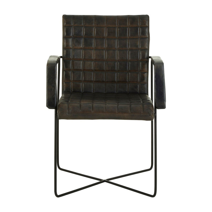 Buffalo Leather Weave Chair - Iron & Grey Premier 1