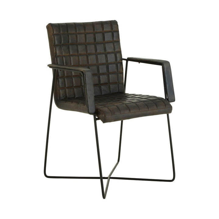 Buffalo Leather Weave Chair - Iron & Grey Premier 2