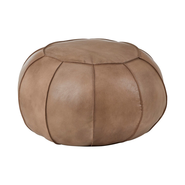 Buffalo Leather Pouffe - Grey Premier 3