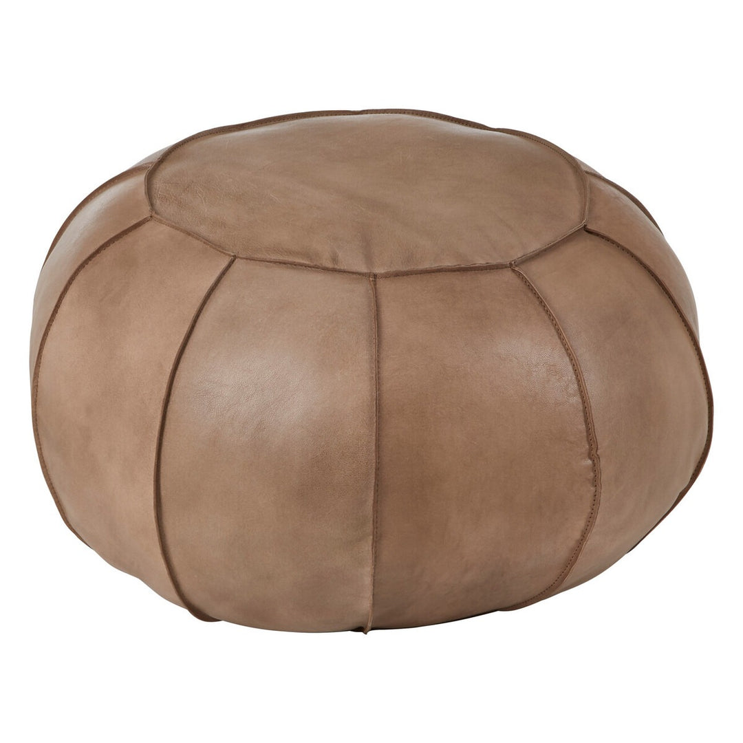 Buffalo Leather Pouffe - Grey Premier 1